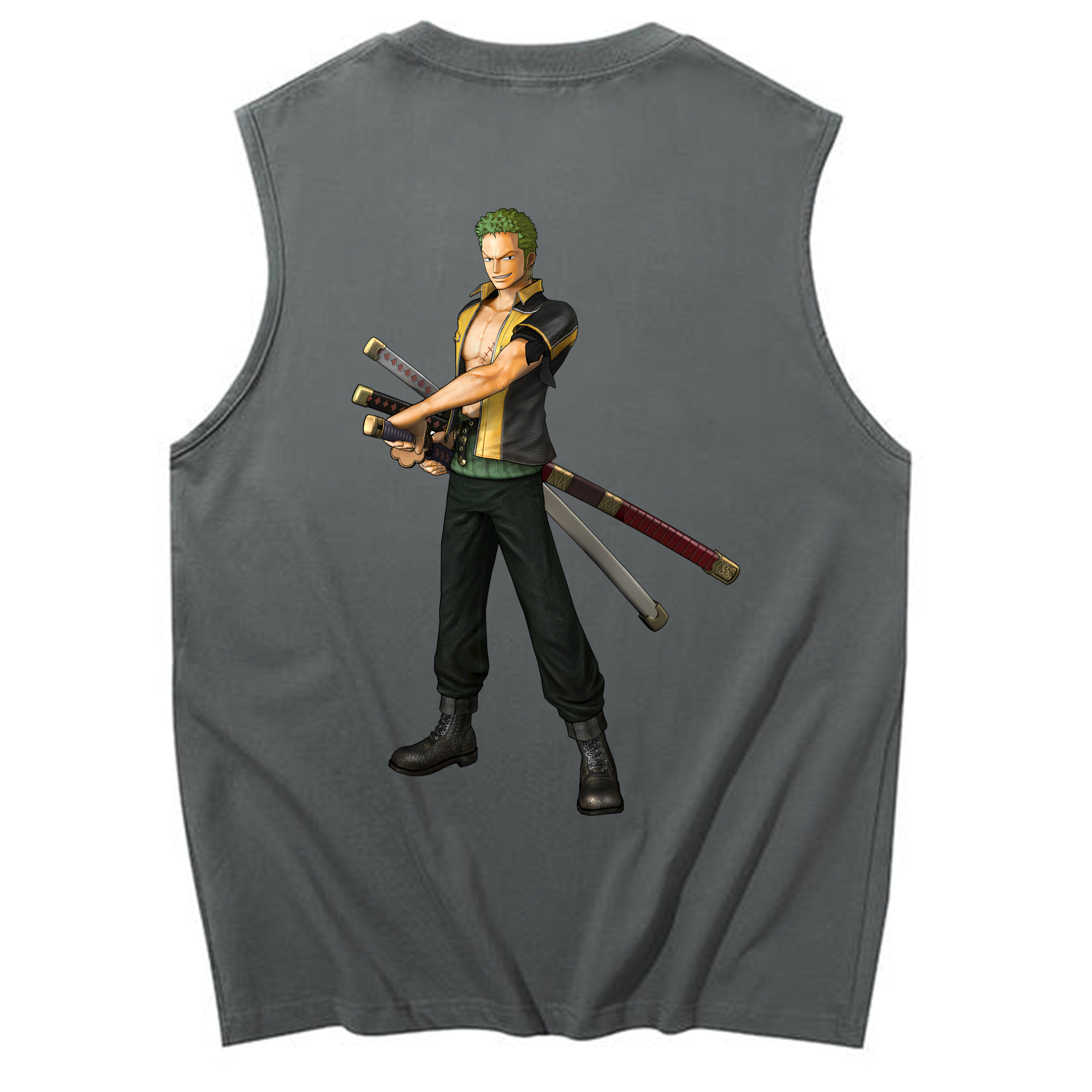 ワンピース ロロノア・ゾロ ONE PIECE Roronoa Zoro コットン100％タンクトップ（背面プリント）